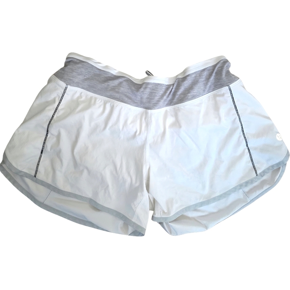 ❤️Lululemon Athletica White Silver Trim Women's Shorts☆